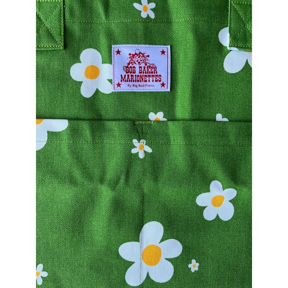 Rare Big Bud Press Bob Baker Marionettes Green Daisy Tote Bag - Picture 3 of 3